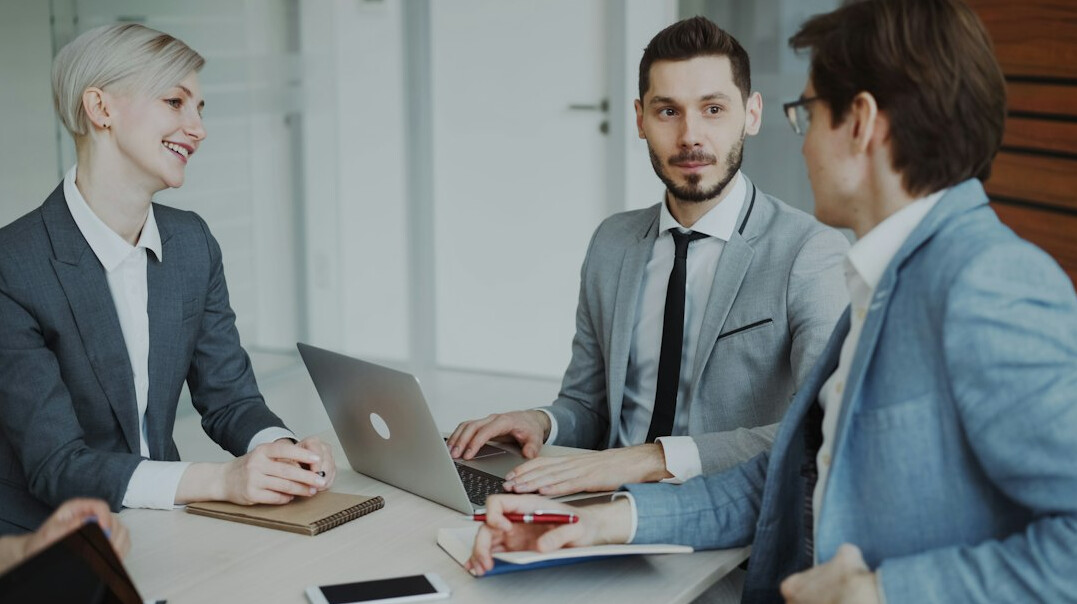 business people negotiating deal