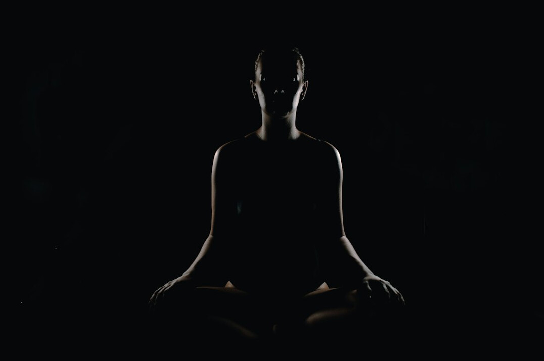 calm person meditating